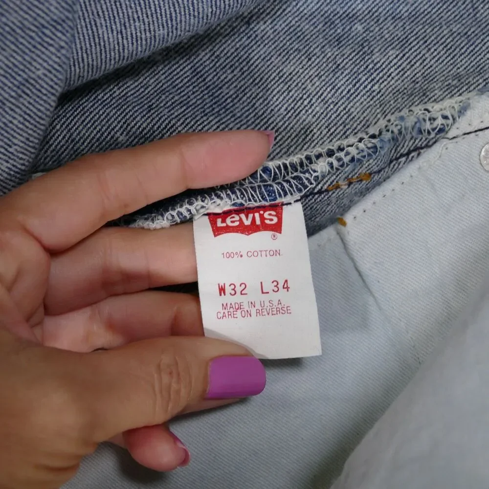 Vtg 80's Levi’s 501 Preshrunk Jeans USA Deadstock NWT 32x34 Button Fly Acid Wash